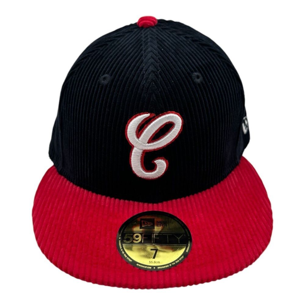 New Era 59Fifty Chicago White Sox Hat Cap Sz 7 Navy Scarlet Corduroy Retro 1990